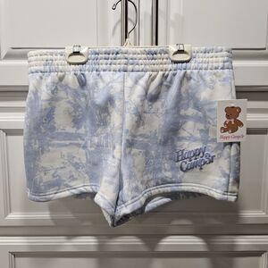 Happy Camper Light Blue Tie-Dye Women's Shorts